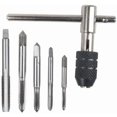 thumbnail image 1 of 6 Pcs Adjustable T-Handle Tap Wrench Set, Ratchet Tap Holder Wrench with 5Pcs Metric M3 M4 M5 M6 M8 Machine Screw Taps Set T Type Thread Tapping Tool, 1 of 5