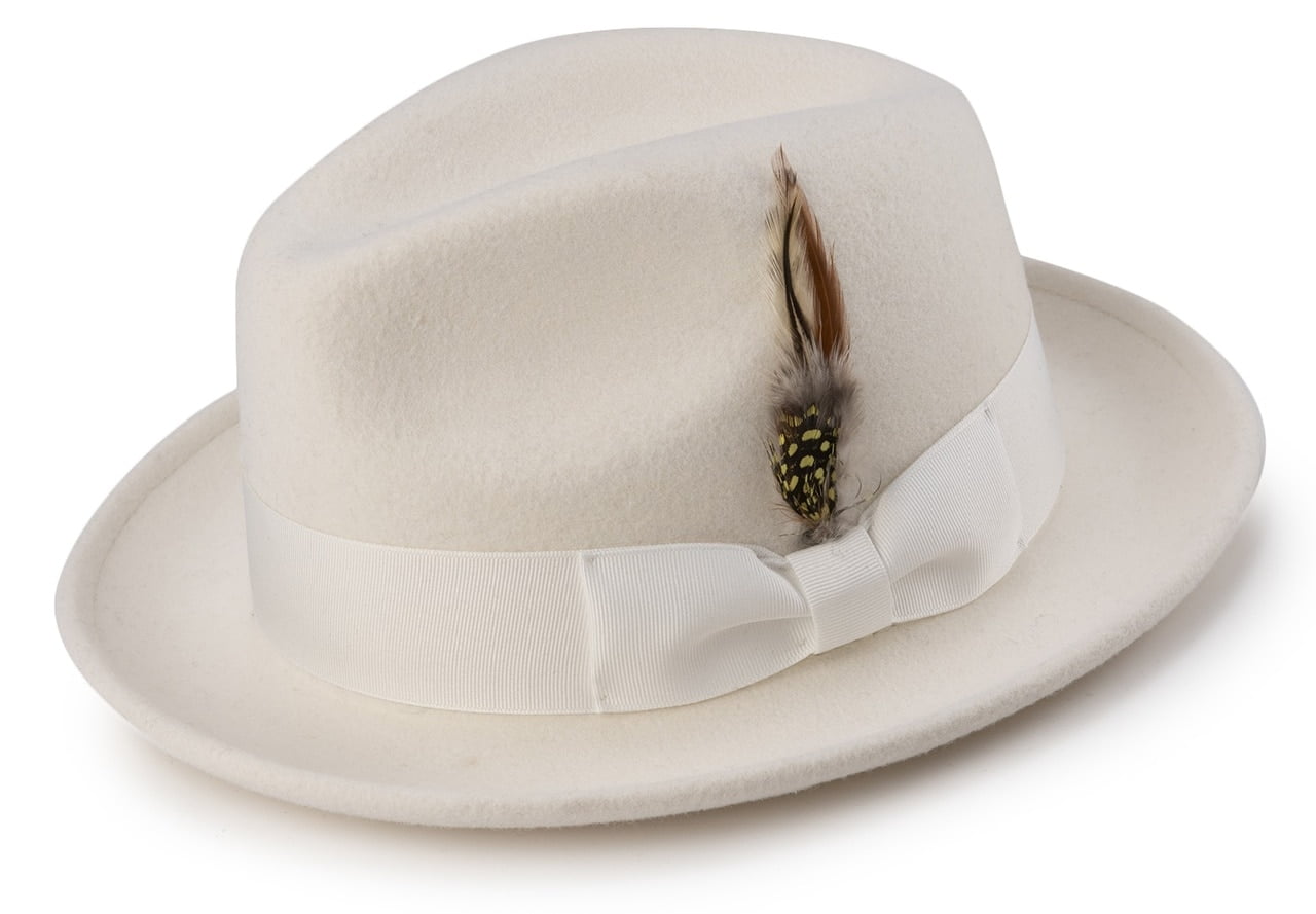 Montique Men's White Snap Brim 