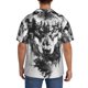 thumbnail image 3 of Balery Majestic Wolf Landscape Camisa Casual de Manga Corta con Botones para Hombre, Texturizada, Estilo Cubano, para Playa, Verano-Medium, 3 of 5