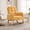 Yellow + Teddy, variant on AOOWOW Teddy Nursery Rocking Chair with Retractable Foot Rest,Glider Rocking Chair, Yellow