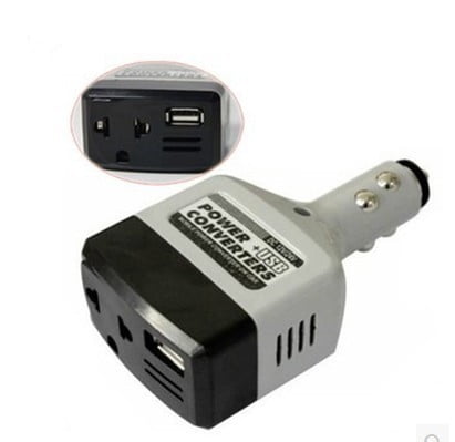 75W 12v Inverter socket to 240v Charger mains power adapter USB plug car van TV 