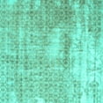 thumbnail image 1 of Ahgly Company Machine Washable Indoor Square Persian Turquoise Blue Traditional Area Rugs, 7' Square, 1 of 4
