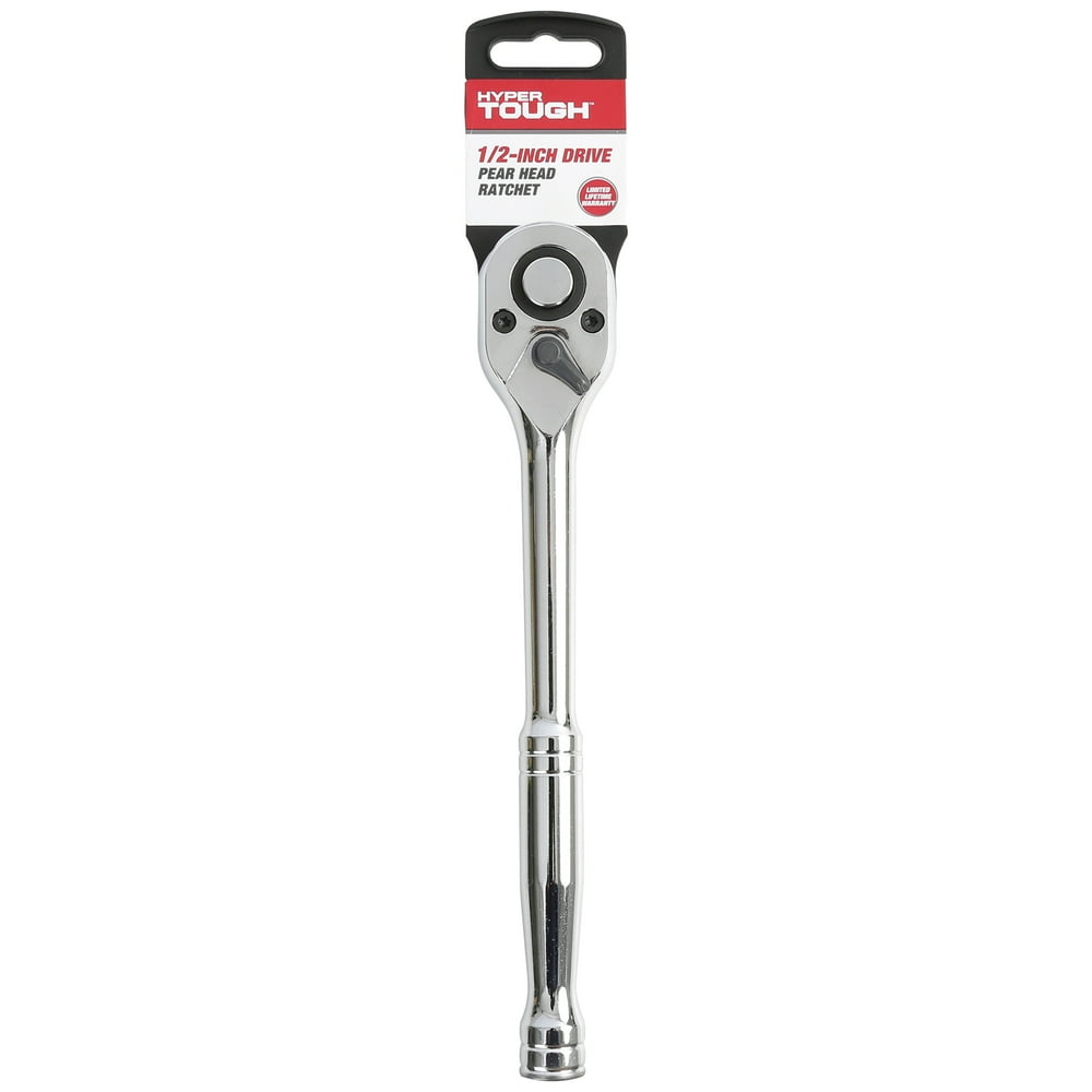 Hyper Tough 1/2Inch Drive Pear Head Ratchet with Ergonomic Handle