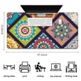 thumbnail image 5 of Long Mouse Pads for Desk,Multicolor Ethnic Mandala Pattern Desk Mats on Top Of Desks, Desk Mouse Pad Extra Large with 3mm Non-Slip Base and Stitched Edge for Gaming,Office,Work,Home 47.3"x23.6", 5 of 6