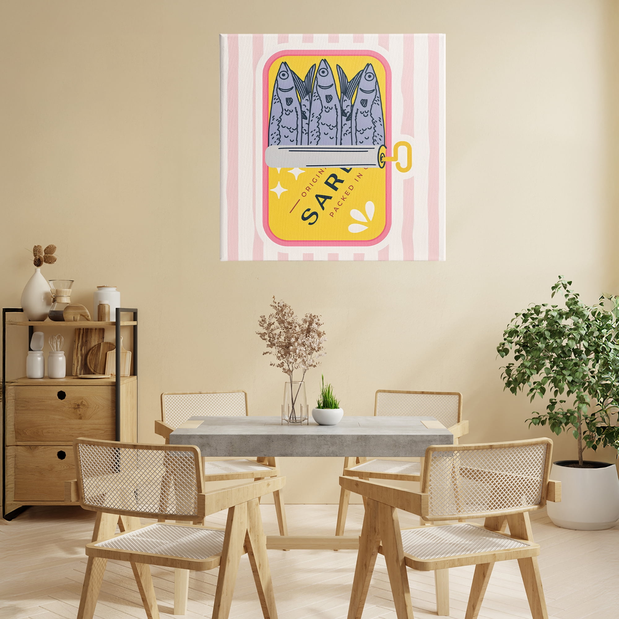 Stupell Industries Yellow Sardine Tin Canvas Wall Art, design by Creative Studio