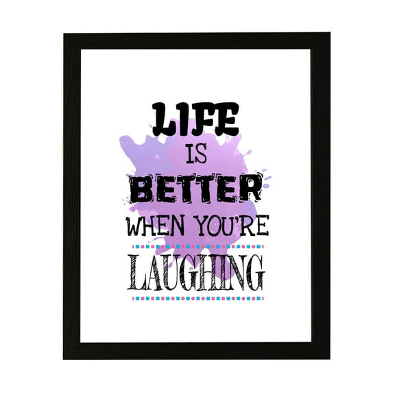 Designs ByLITA Life Is Better When You're Laughing, 5 x 7 Wall Print Inspirational (Unframed) | Motivational Home Decor