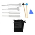 thumbnail image 1 of 4 Pack Tuning Fork Set(128 Hz,256 Hz,512 Hz,528 Hz)with Tuning Fork Hammer for Sound Healing Sound Vibration Tools, 1 of 7