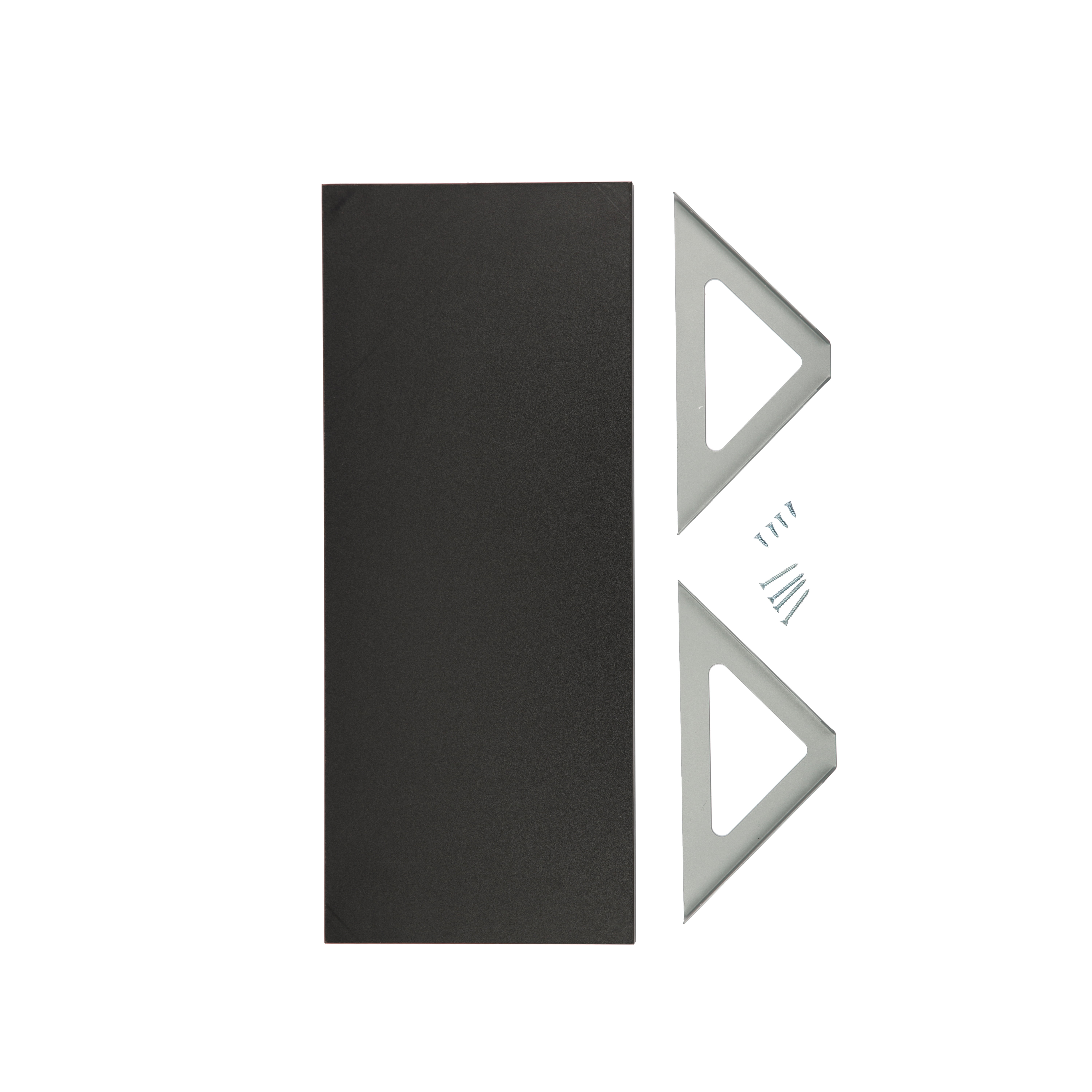 Hyper Tough 10 in. x 23-5/8 in. Modern Black Laminated Wood Shelf Kit with Metal Brackets