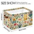 thumbnail image 4 of Yayeee Canvas Storage Basket with Handles for Shelves Fabric Bins Closet Organizer, Floral Animals, 4 of 8