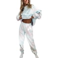 thumbnail image 4 of One opening Female Pants, Fashionable Floral Print High Waist Pants Casual Trousers for Women, S/M/L/XL, 4 of 6