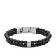 thumbnail image 1 of Pulsera Fossil JF02763040 de piel negra con cuentas de 18-20 cm, 1 of 4
