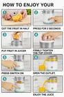Electric Citrus Juicer Rechargeable Hands-Free Masticating Orange Lemon Squeezer