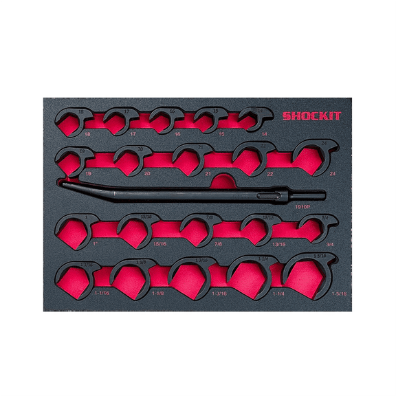 Milton Industries LTI Tool By MIlton 20-Piece SAE/METRIC Shockit Crows Foot Set - Heavy Duty Industrial/Hydraulic Fittings in Foam Tray