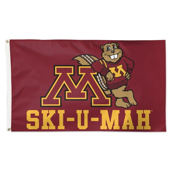 WinCraft Minnesota Golden Gophers 3' x 5' Single-Sided Deluxe Ski-U-Mah Mascot Flag