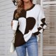 thumbnail image 5 of Pntutb Suéter de cuello redondo para mujer Suéter suelto de manga larga de otoño e invierno Amor Costura Ocio Pntutb Pntutb-1197, 5 of 6
