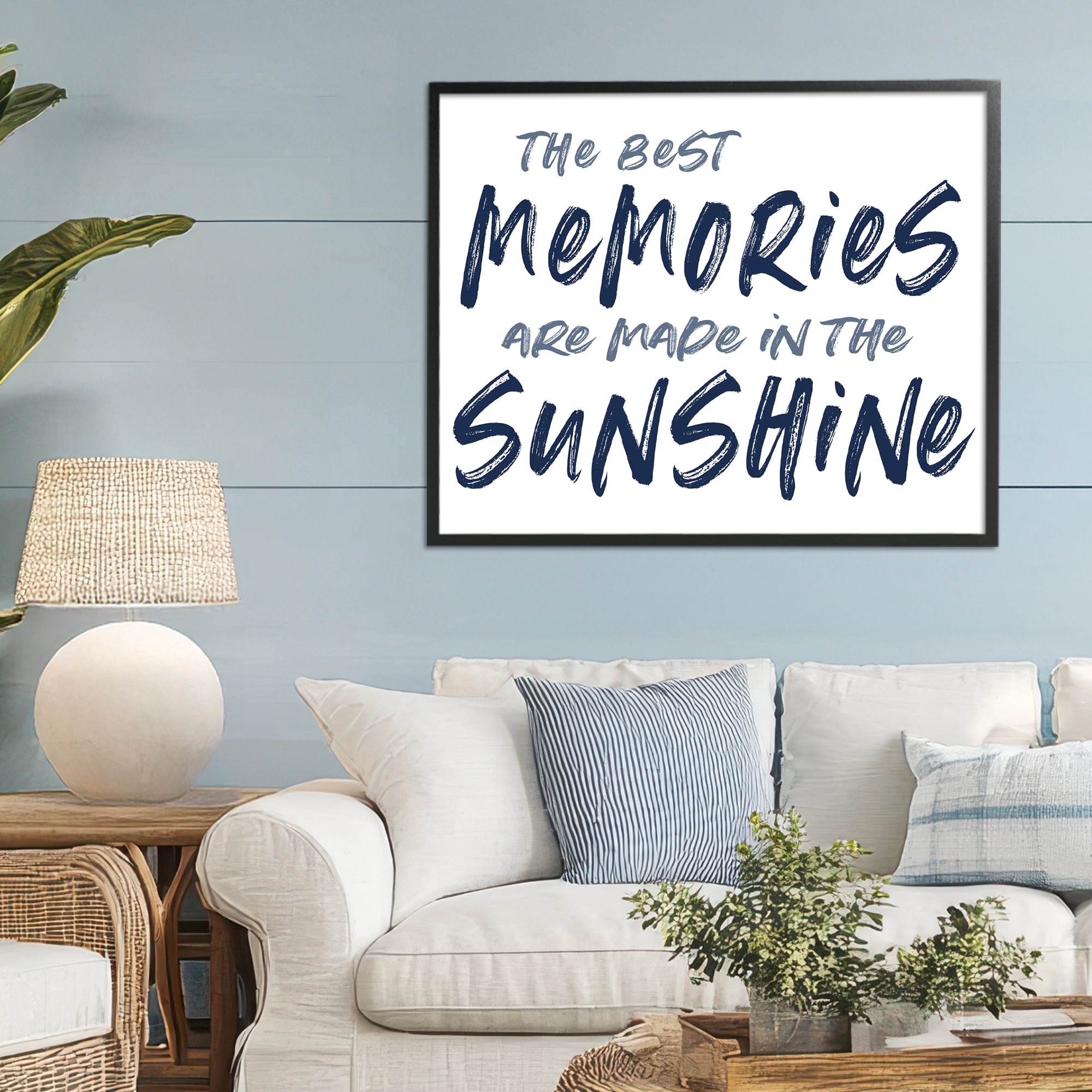 Memories Made In Sunshine Black Framed Giclee Art, design by Lettered and Lined