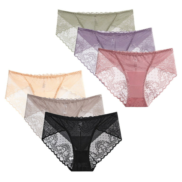 YUANYUAN520 Panties Briefs 6 Pcs/Lot Sexy Panties Underwear Women Cotton  Briefs Transparent Lace Low Waist Intimates Mujer Lingerie Femme Panty  (Color: A, Size: 6 Pieces), a : : Fashion