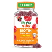 Lifeable Biotin for Kids, 5000mcg, 90 Gummies