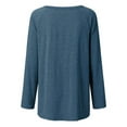 thumbnail image 3 of Abcnature Women Casual Loose Sweatshirt Long Sleeve Baggy Tunic Hem Blouse O-Neck Plain T Shirt Top Cute Pullover Cozy Comfy Baggy Jumper Oversize Tops Blue M, 3 of 7
