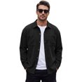 thumbnail image 4 of Vxararl Vintage Corduroy Shacket Jacket for Men, Button‑Up Long‑Sleeve Casual Corduroy Shirt Overshirt, Lightweight Shirt Jacket with Dual Chest Pockets for Fall Black S, 4 of 4