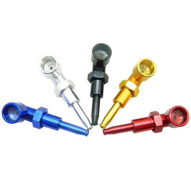 Pipa para fumar Pipa de metal de hierba de aluminio de 80 mm Pipa de mano de tabaco extraíble (azul)