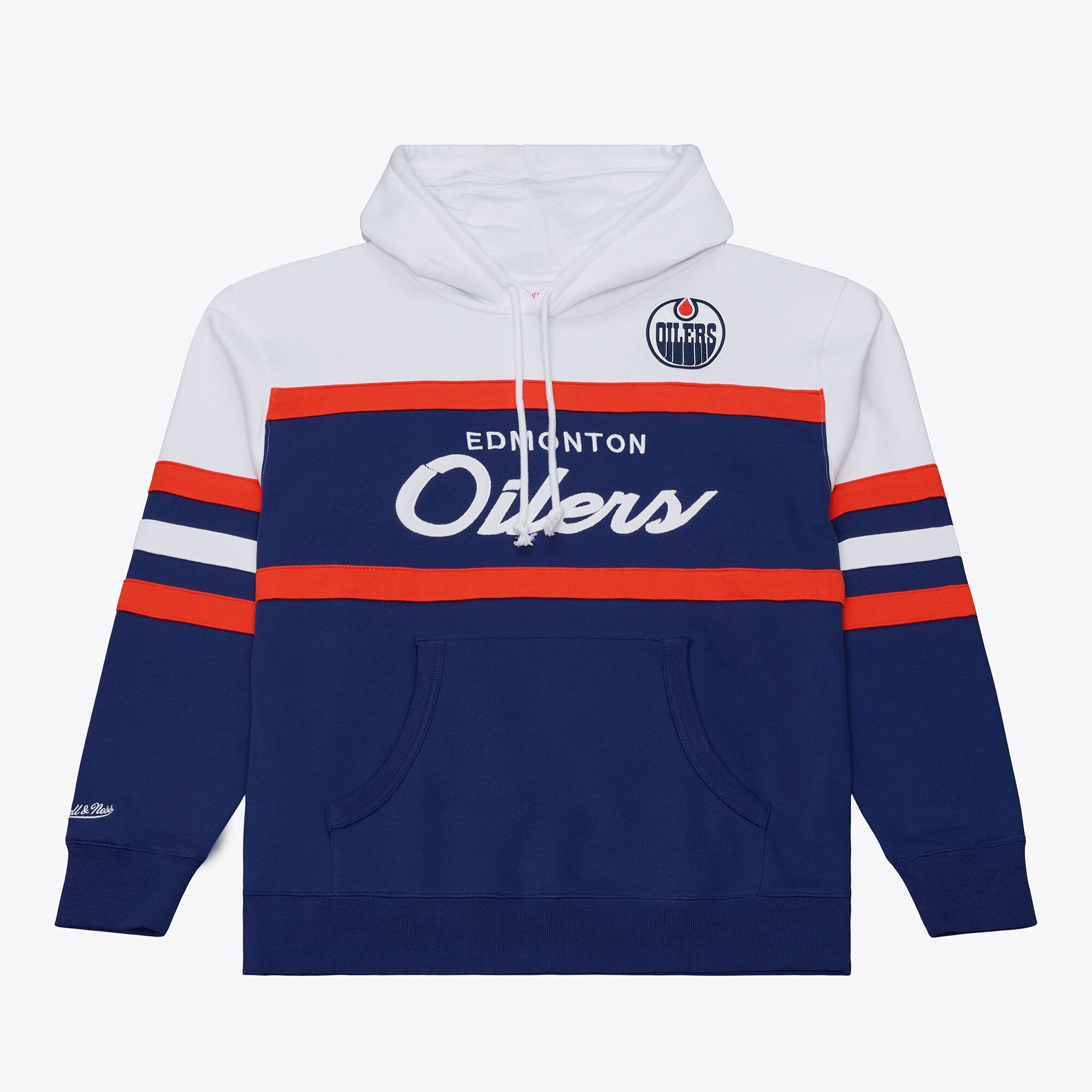 Men's Mitchell & Ness Navy Edmonton Oilers Head Coach Hoodie