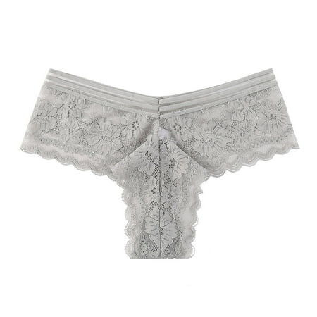 

Ladies Panties Breathable Sexy Thong Hollow Flowers Sides Lace Panties For Women