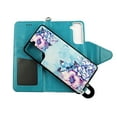 thumbnail image 3 of Case For Samsung Galaxy S21 6.2 2021 Detachable Magnetic Wallet Pu Leather Cover Flap Closure Snap-on Book Style Cases Cash Pocket with Card Slots Holder Wrist Strap 2 in 1 Folio Flower Blue, 3 of 3