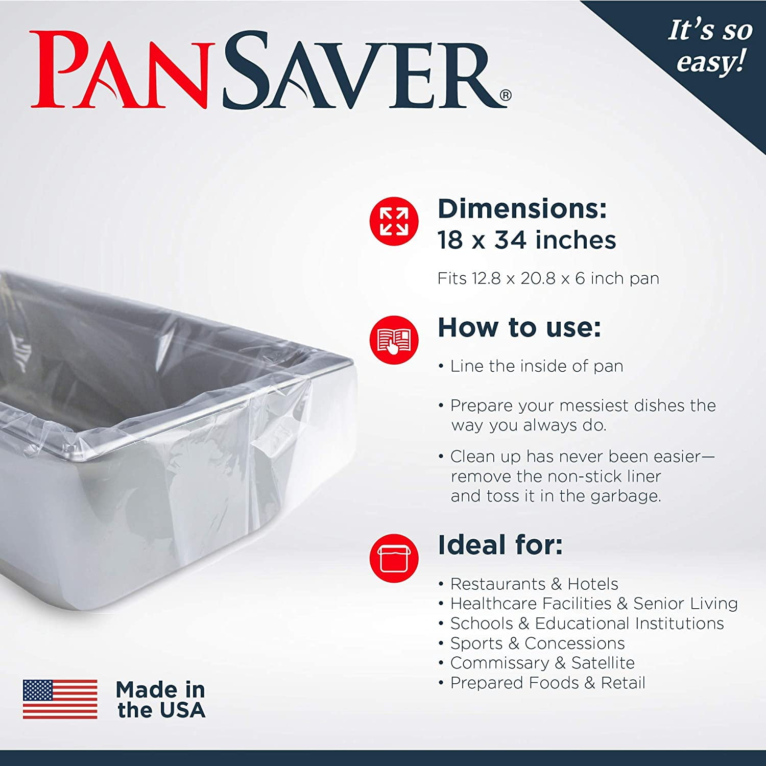 Pansaver 42001 Pansaver 42001 Disposable Pan Liners Fits 2-1/2