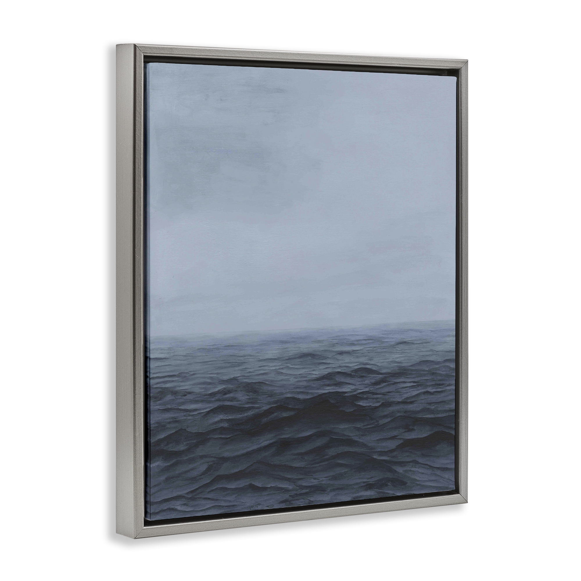 Stupell Industries Vast Ocean Expanse Gray Framed Floater Canvas Wall Art, design by Michael Willett