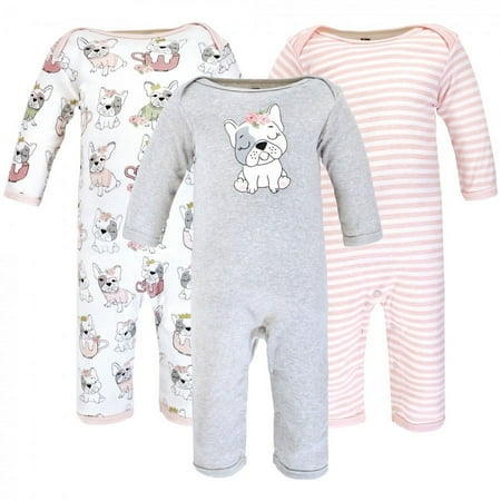 UPC: 0660168142846 | Hudson Baby Newborn Girl Cotton Coveralls Girl Whimsical Dog 0-3 Months