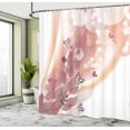 thumbnail image 4 of Ambesonne Floral Shower Curtain, Spring Themed Butterfly Leaf, 69"Wx84"L, Peach White, 4 of 4