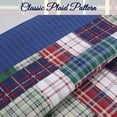 thumbnail image 5 of Cozy Line Home Fashions Nate Patchwork Reversible Cotton Quilt Bedding Set - Navy Queen 3 Piece, 5 of 6