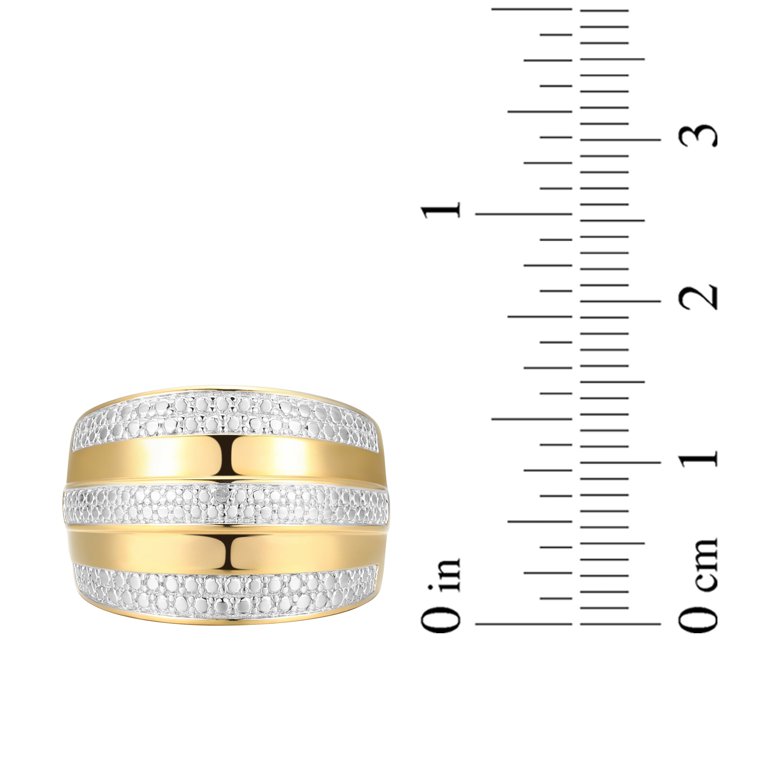 Forever Facets Diamond Accent Linear Band Ring in Two-Tone Rhodium over Bronze, Adult Female