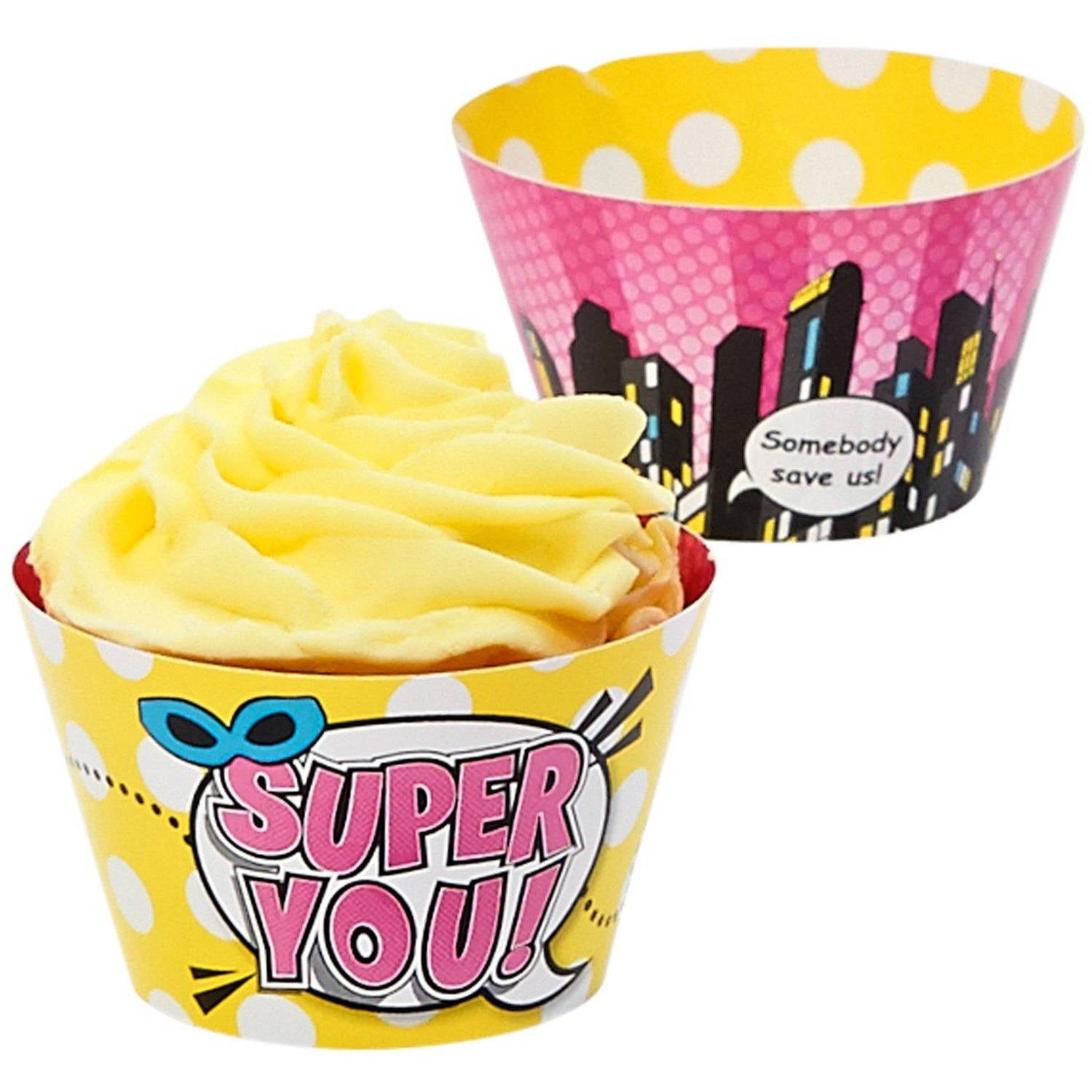 Superhero Girl Reversible Cupcake Wrappers