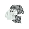 thumbnail image 4 of Arvbitana Girls Clothes Set, Black Printed Pattern Cardigan, Shorts and Shirt, 4 of 6