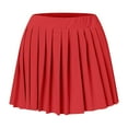 thumbnail image 4 of EDFBUYKRS Female Skirts Sequin Skirt Solid Color Mini Pleated Skirt for A Line High Waist Flared Skirt with Zipper Casual Stretch Short Skirts, 4 of 4
