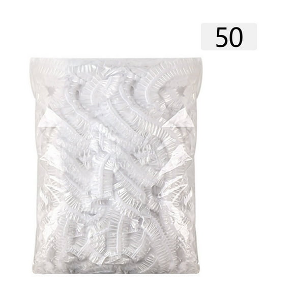 TELOLY 50Pcs Disposable Shower Caps Thicken Shower Caps Increase Shower Cap for Women,White