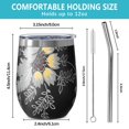 thumbnail image 5 of 12oz Stemless Wine Tumblers Pioneer Flower Floral Print Pattern Vacuum Insulated Stainless Steel Travel Tumbler Cups Mug with Lid and Straw for Champaign,Cocktail,Beer with Cleaning Brush, 5 of 5