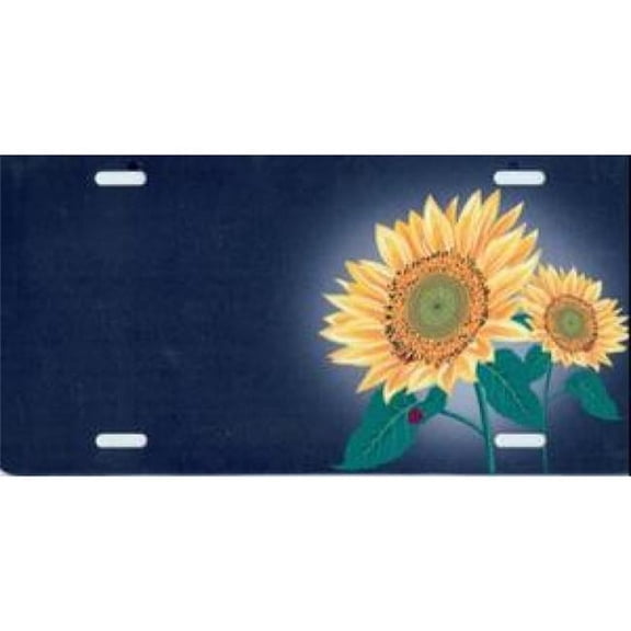 212 Main SM672A 6 x 12 in. Offset Sunflower on Black License Plate