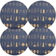 thumbnail image 2 of GZHJMY Christmas Elements Round Placemats Set of 4, Non-Slip PVC Table Mats Washable Heat Resistant Place Mats for Kitchen Dining Table Christmas Home Decor, 15.4 Inch Table Mat, 2 of 7