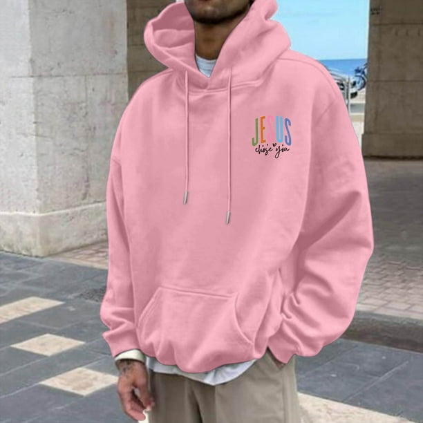MHFRRA Sudaderas y Sudaderas Casuales para Hombre, de Corte Relajado, con Estampado Gráfico para Otoño E Invierno, de Fácil Cuidado, Ideales para Uso Diario Rosa