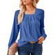 thumbnail image 1 of Camisa básica de cuello cuadrado para mujer, parte superior de color sólido, informal, holgada, traje de trabajo de oficina FLhrweasw Nuevo, 1 of 7