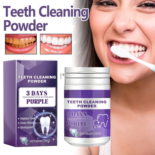Polvo blanqueador de dientes - Dientes limpios, blanqueadores, efecto de limpieza básico, refresca el aliento, 50 ml, polvo dental con protector bucal, pasta de dientes blanqueadora