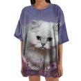 thumbnail image 1 of Blusa informal de manga corta con estampado de animales y manga corta para mujer Fridja  gope3446, 1 of 6