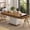 Walnut+White, variant on Winkalon 55.1" Dining Table, Rustic Wood Dinner Eating Table With Drawers for Kitchen, Dining Room, Walnut