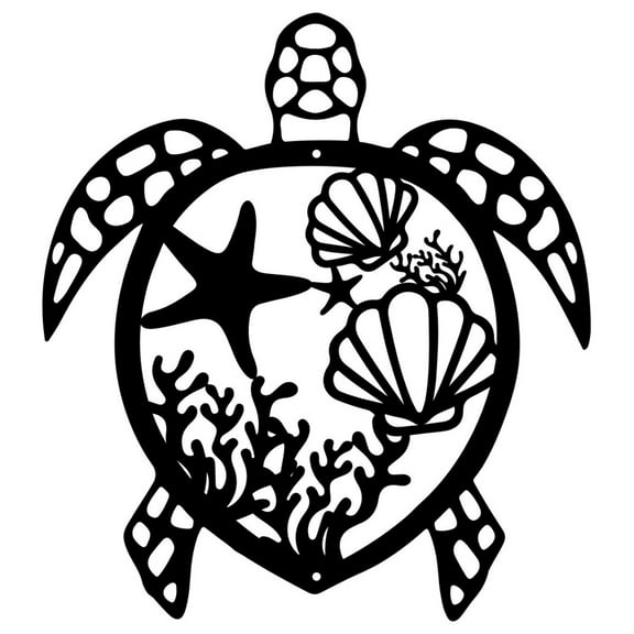 🐢Sdcart sea turtle swimming iron wall art - oceanic creature metal silhouette flat gallery decor for coastal living room bathroom salt-air resistant marine accent ornament