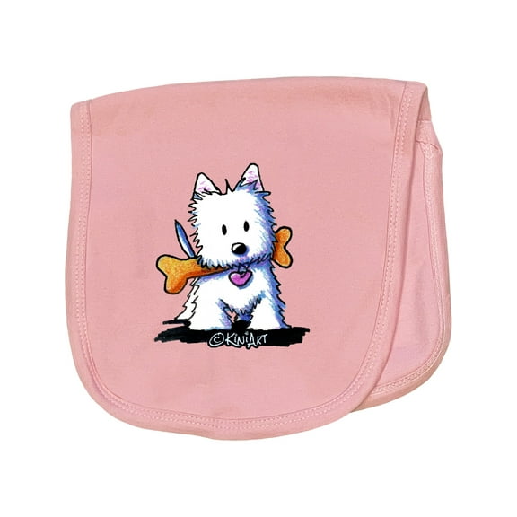 Inktastic Kiniart Westie with Bone Baby Burp Cloth