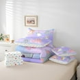thumbnail image 5 of Erosebridal Cat Bed In A Bag 7 Piece Kawaii Cat King Bedding Set Pink Blue Purple Pastel Kitten Comforter Set Cute Animal Paw Bed Set With Sheet Set Reversible Colorful Polk Dots Stars, 5 of 5
