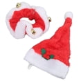 thumbnail image 1 of Christmas Cat Costumes, Charming Warm Pet Santa Hats and Collars Lovely Comfortable  for Small Dogs for Cats L, 1 of 7